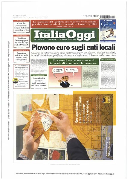 Italia oggi : quotidiano di economia finanza e politica